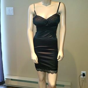GUESS Black Satin Bodycon Dress Summer